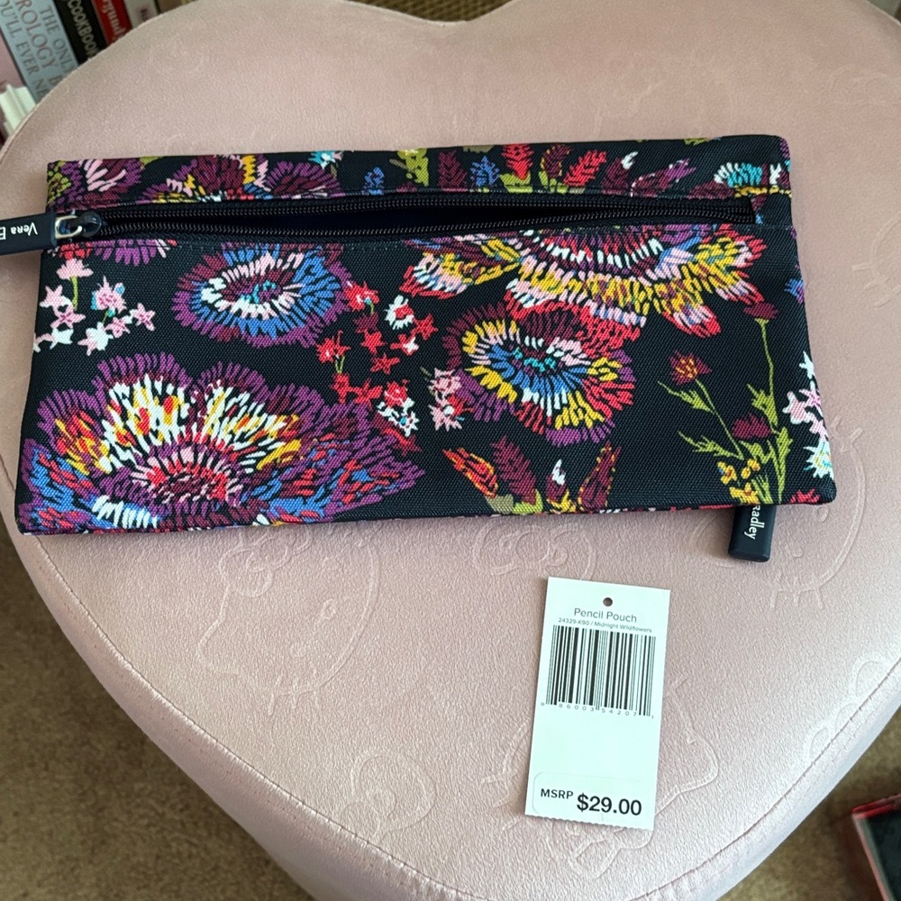 Vera Bradley Pencil Pouch - midnight wildflowers